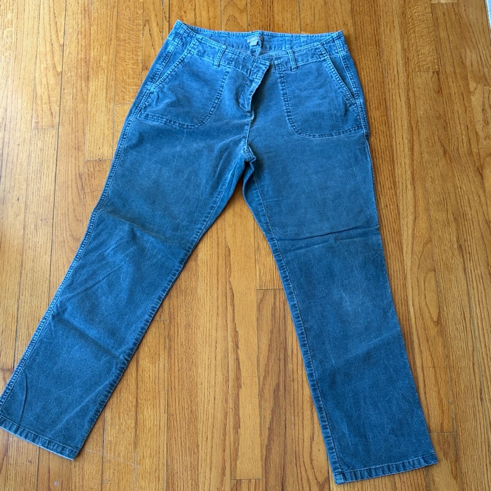 J. Jill Women's Blue Corduroy Straight Leg Pants